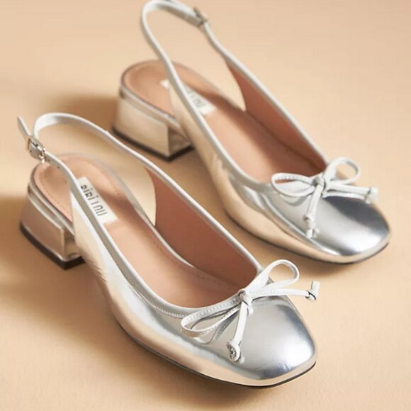 Bibi Lou Suzy Sling Back Block Heel Shoes Size 37 New! - Picture 2 of 7